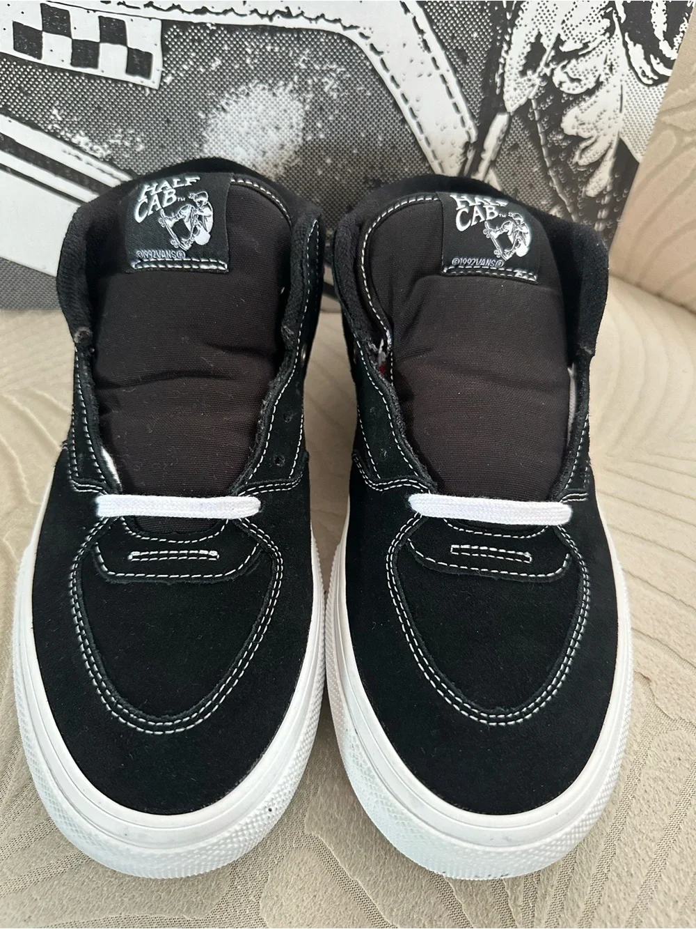 Vans Skate Black & White Half Cab Mid Top Sneakers NEW Men’s